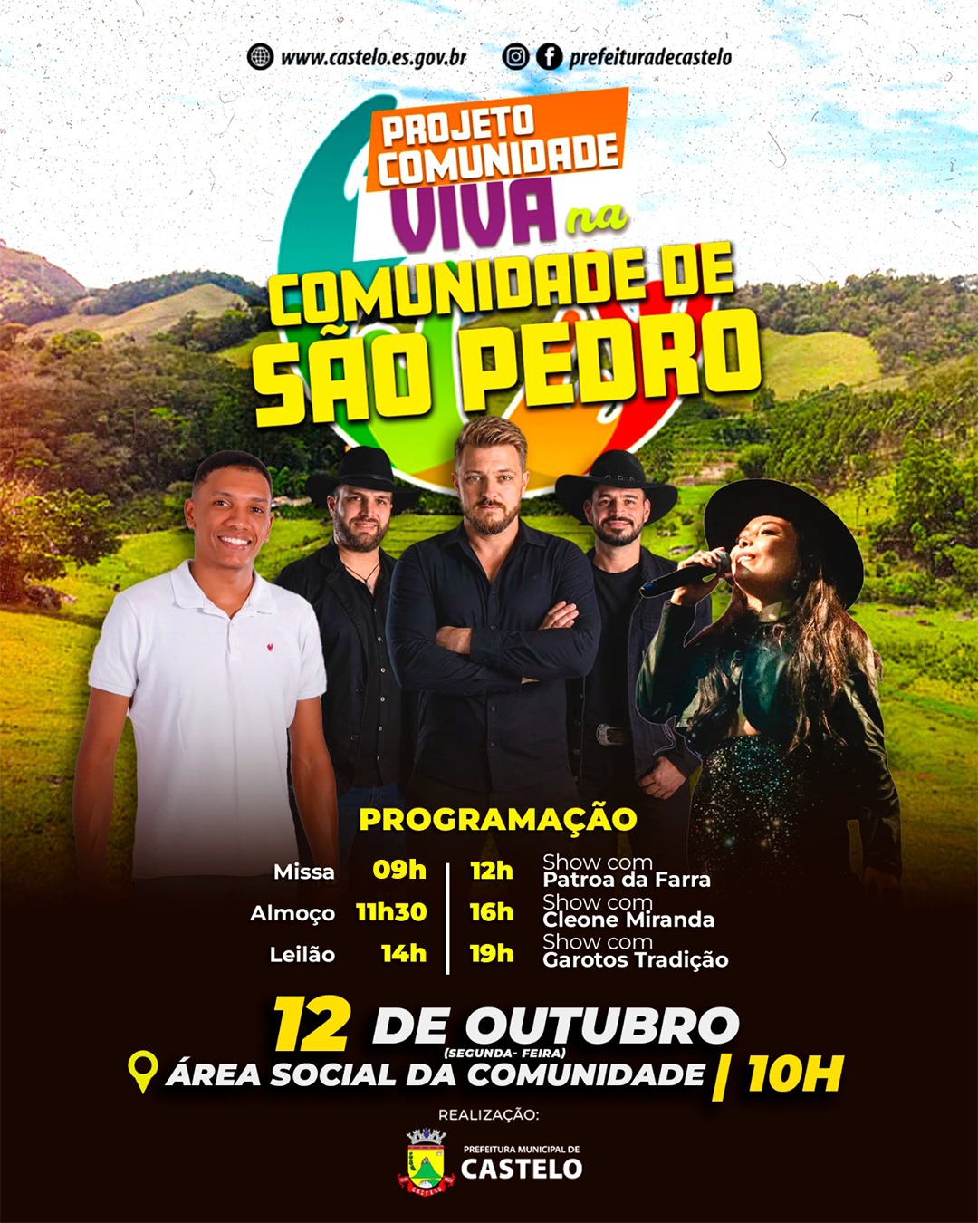 Festa de São Pedro acontece nesta segunda, 12 de outubro. Confira a programação e participe!
